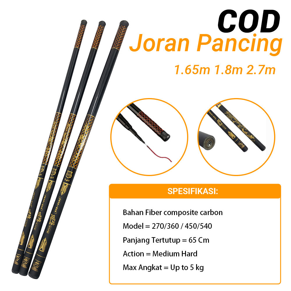 Joran Tegek Kagawa Batik 270 - 540 Carbon Medium hard/Joran Pancing Portabel Teleskopik Joran Pancin