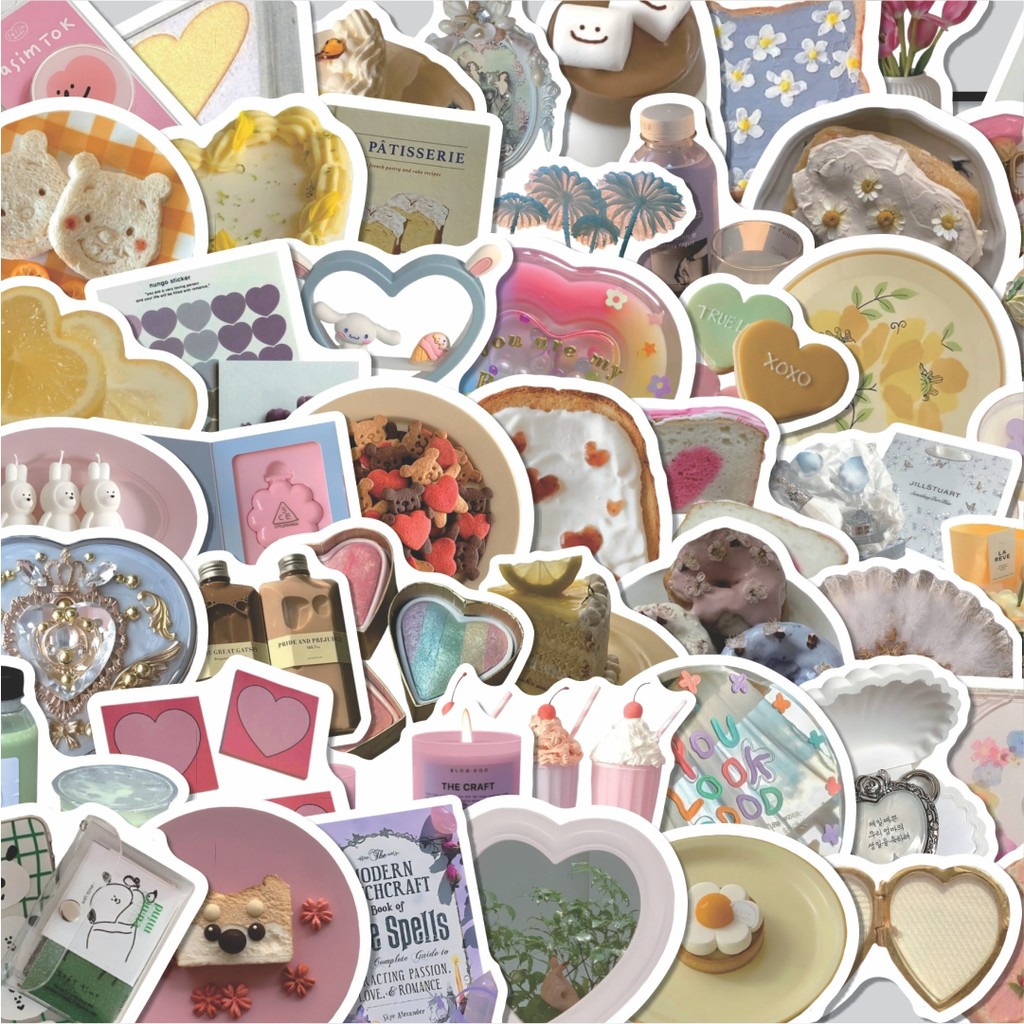 

Stiker Cutting Pack Stiker Retro Romance Isi 100Pcs Series Aesthetic Lucu Keren Untuk Koper Bahan VynilRetro Romance