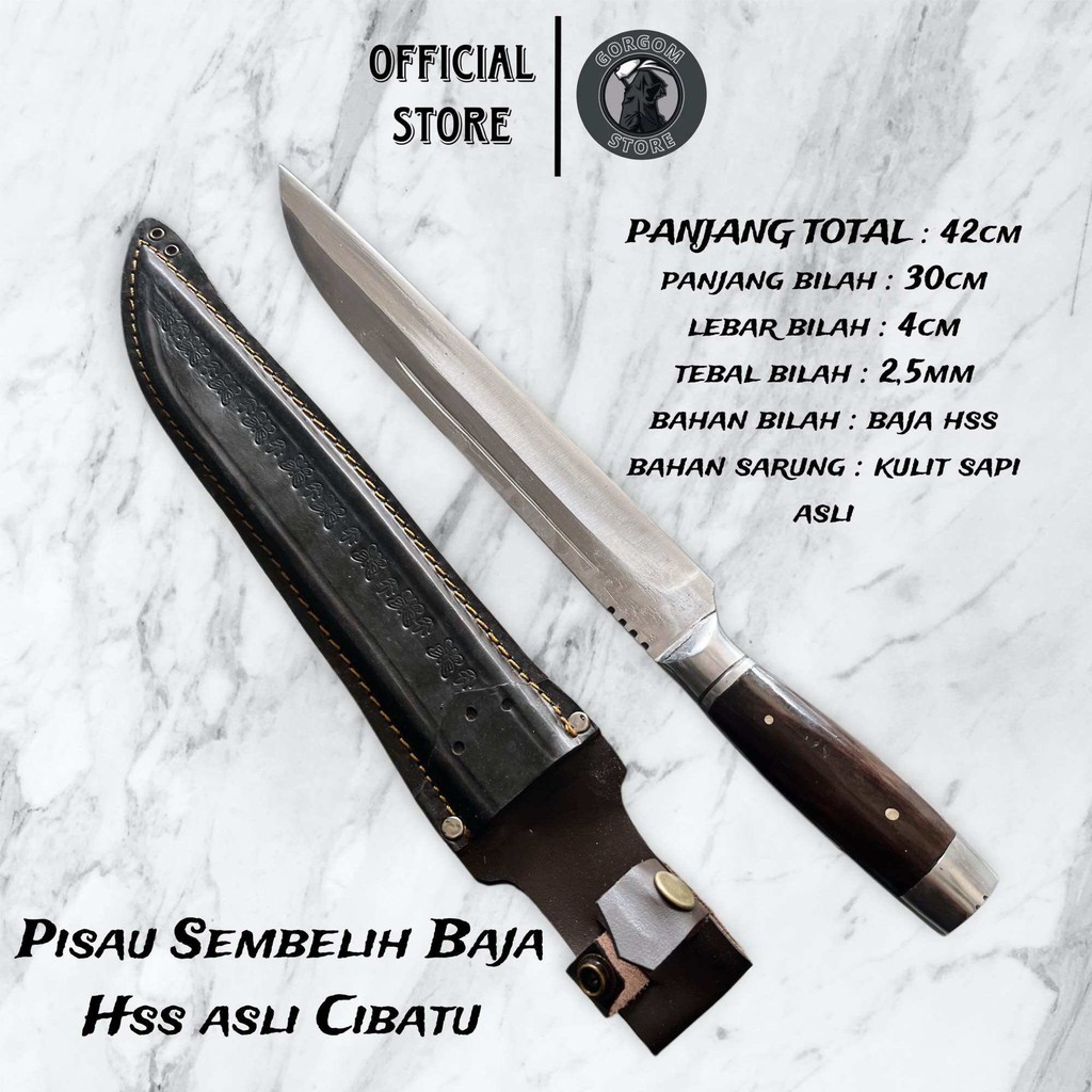 GJ Pisau Sembelih Sapi Kambing Domba Pisau Iris Daging Asli Baja Hss Super Tajam Kuat Dan Tahan Lama