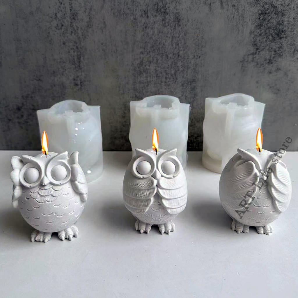 

Fun Large Owl Silicone Candle Mold 3d Animal Owl Aromatherapy Plaster Resin Crafts Casting Tool Diy Soap Ice Cube Baking Mould