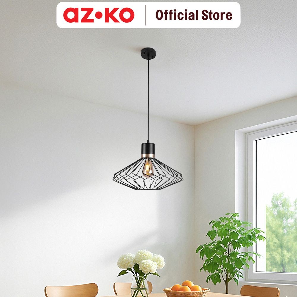 AZKO Eglare Khola Lampu Gantung Hias 35x35 cm - Hitam Chandelier Lamp Decorations Lighting Plafon Li