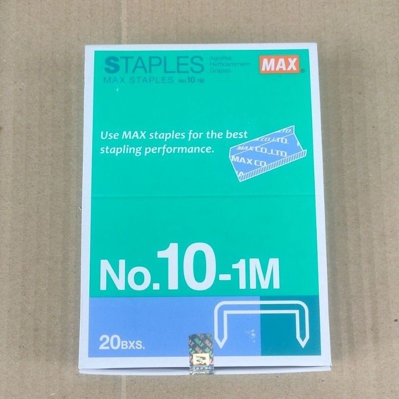 

isi Staples max No 10 kecil (20kotak) isi Stapler/hekter kecil