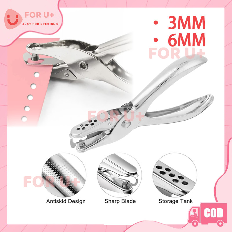 

3MM/6MM PUNCH/Ticket Puncher Circle Metal Single Hand Held Hole Punch/Perforator Single Hole