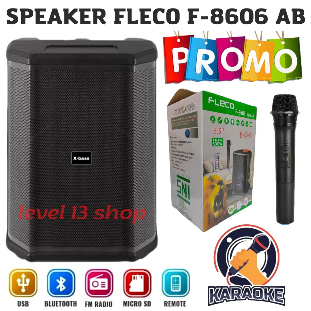 SERBA COD SPEAKER BLUETOOTH FLECO F-8606 LED AB / F-8606 BAL | SPEAKER FLECO F 8606 LED AB | FLECO F