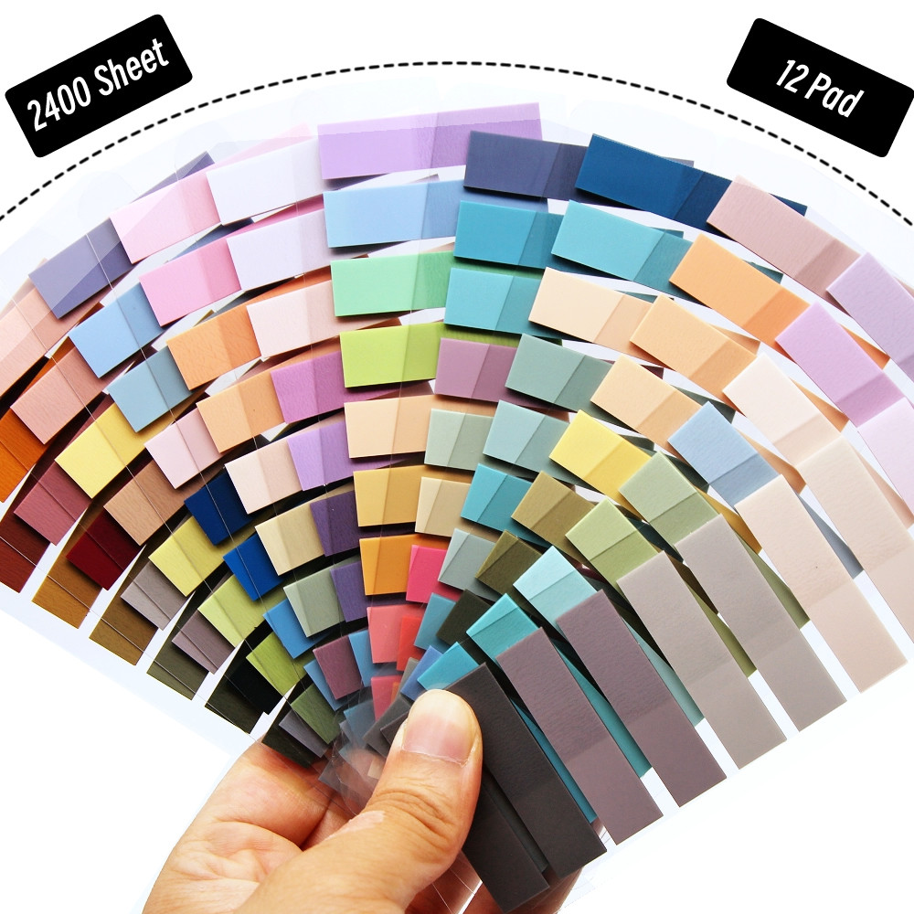 

2400S Transparent Colorful Index Creative Memo Pads Office School Stationery Self-Adhesive Stickers Sticky Note Pads