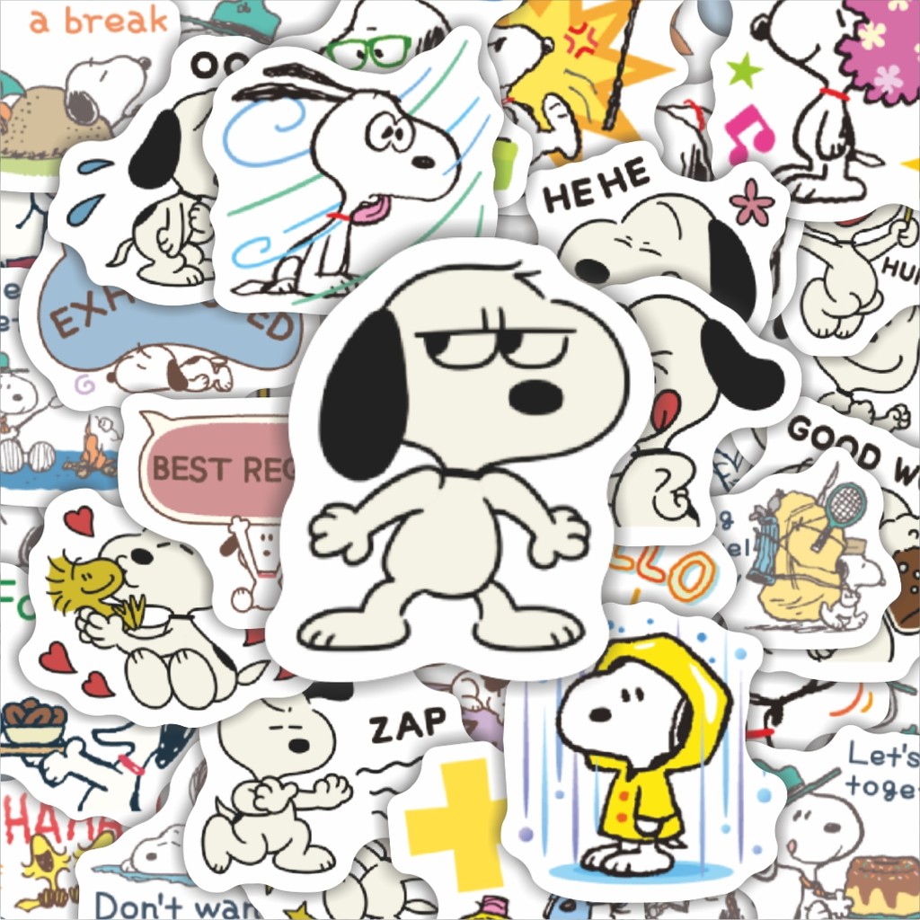 

100PCS Lucu Stiker Kartun Snoopy V44 Stiker Aesthetic Stiker Anti Air Stikers Berperekat Waterproof sticker decal buat Motor Helm Buku Journal Koper Casing HP Laptop Botol Minum Hadiah anak