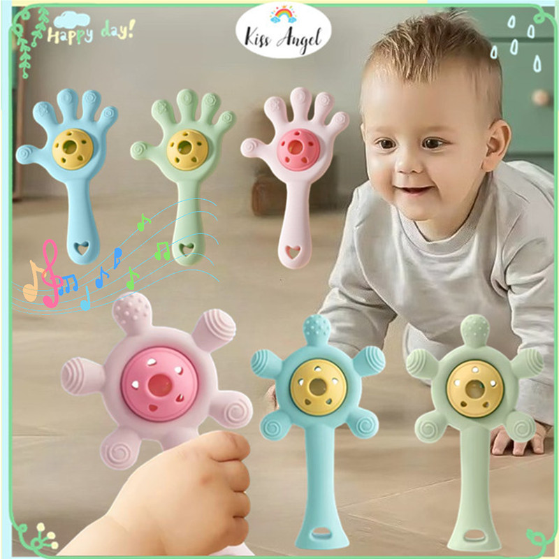Mainan Bersuara Untuk Bayi  Mainan Genggam Bayi Silicone Rattle Teether Bayi Mainan  Anak Bayi Maina