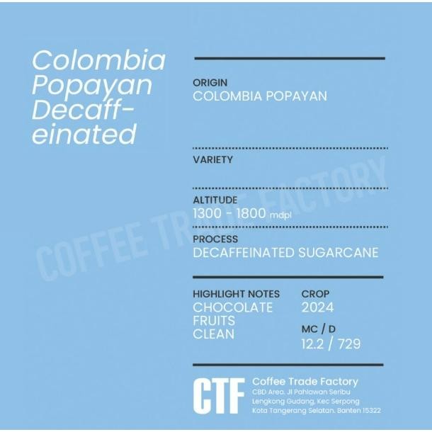 

Trosten x CTF Green Beans Arabika Colombia Popayan Decaffeinated Sugarcane Process