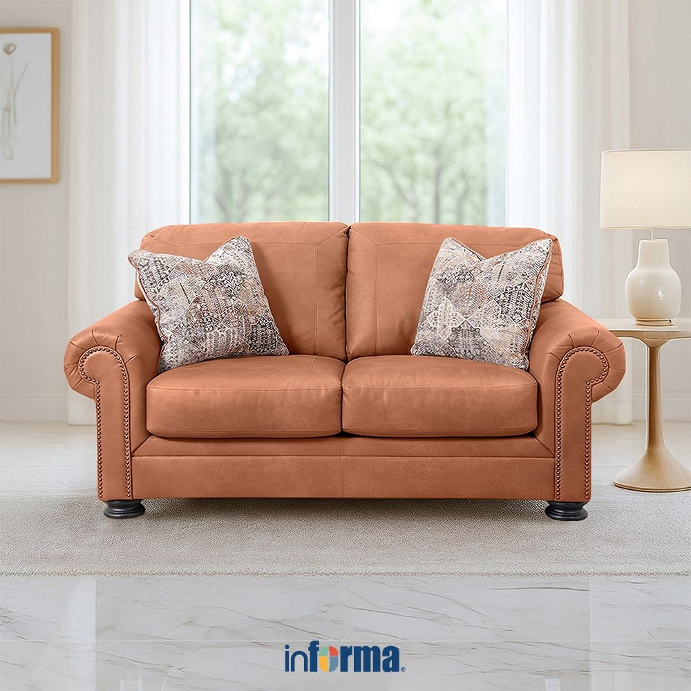 Informa Ashley Carianna Sofa 2 Seater - Cokelat Tempat Duduk Tamu Minimalis