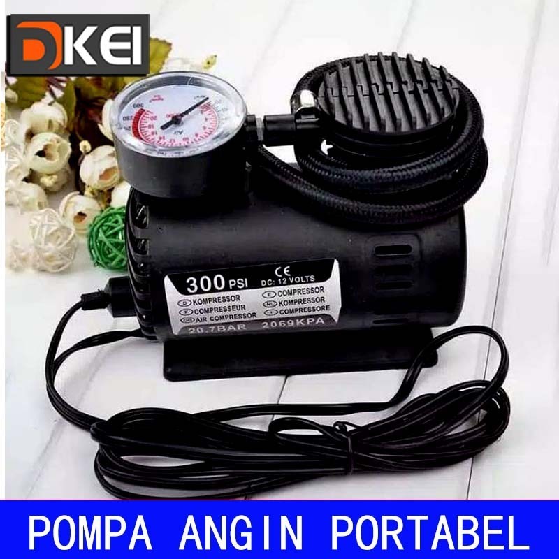 NASPROTOPB 【OKEI】Mini Compressor 12V Electric Pump 300PSI Pompa Ban Mobil Elektrik