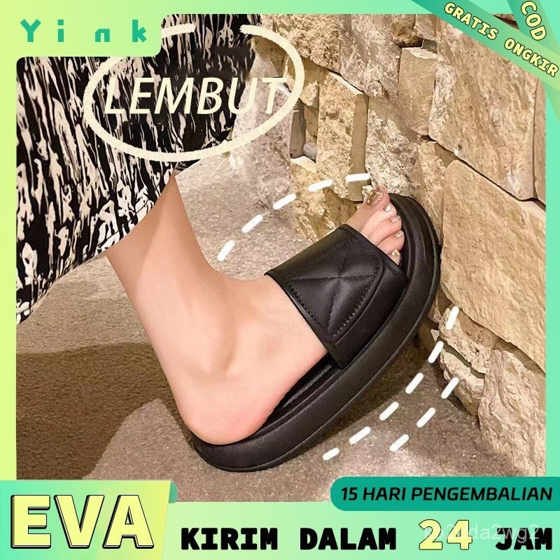 Yink Sandal Wanita Karet Lucu Tinggi Murah Korea Sendal Vintage Wanita Kekinian Rumah Jelly Perempua