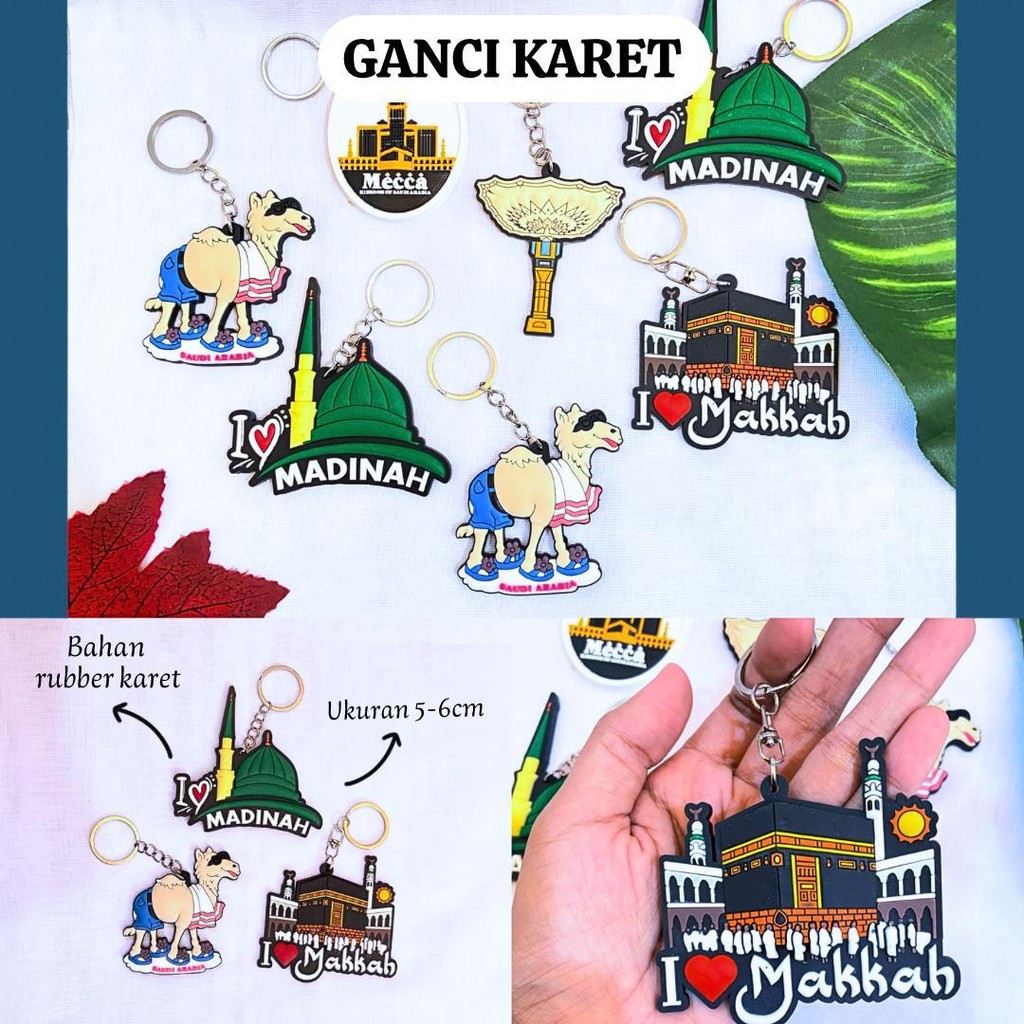 20pcs Ganci karet kabah magnet kabah gantungan tas ka'bah magnet kulkas kabah hampers haji souvenir
