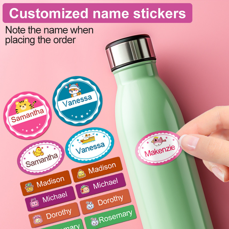 

Waterproof Personalized Name Labels for Kids Custom Stickers Tags Water Bottles Backpacks School Supplies baby bottle toys logo