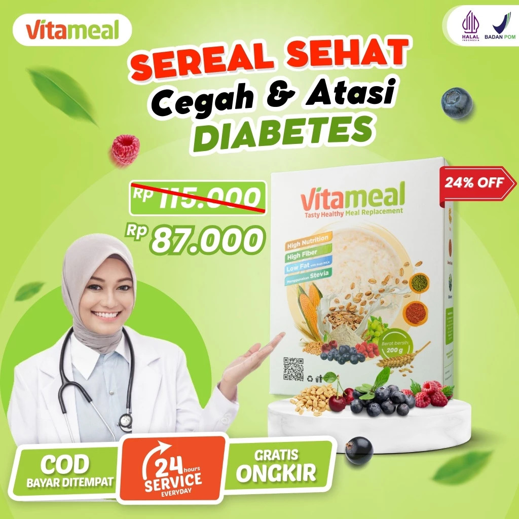 

Vitameal Sereal Sehat Multigrain Bantu Menstabilkan Gula Darah Menangkal Diabetes Kolesterol Alami