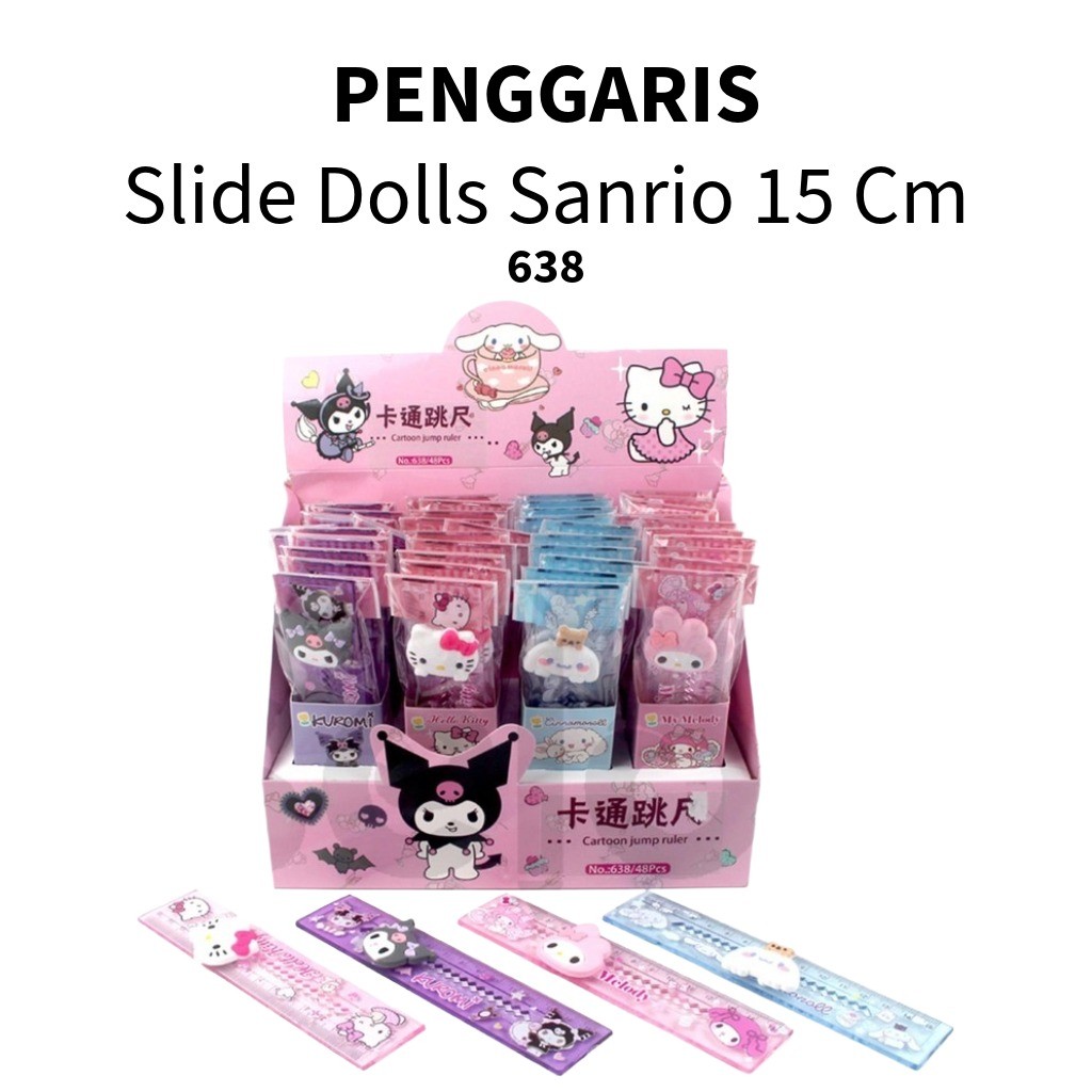 

❤️️1buah Penggaris 15cm Slide 638 / Penggaris 15cm Boneka Timbul❤️️