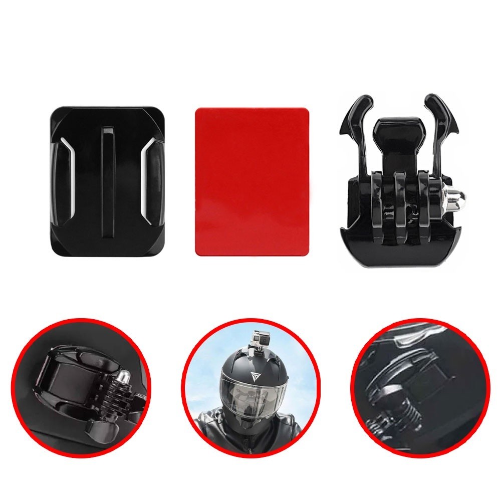 Curved Mount & Hook Buckle Action Cam Dengan Perekat 3M Sticker - Black