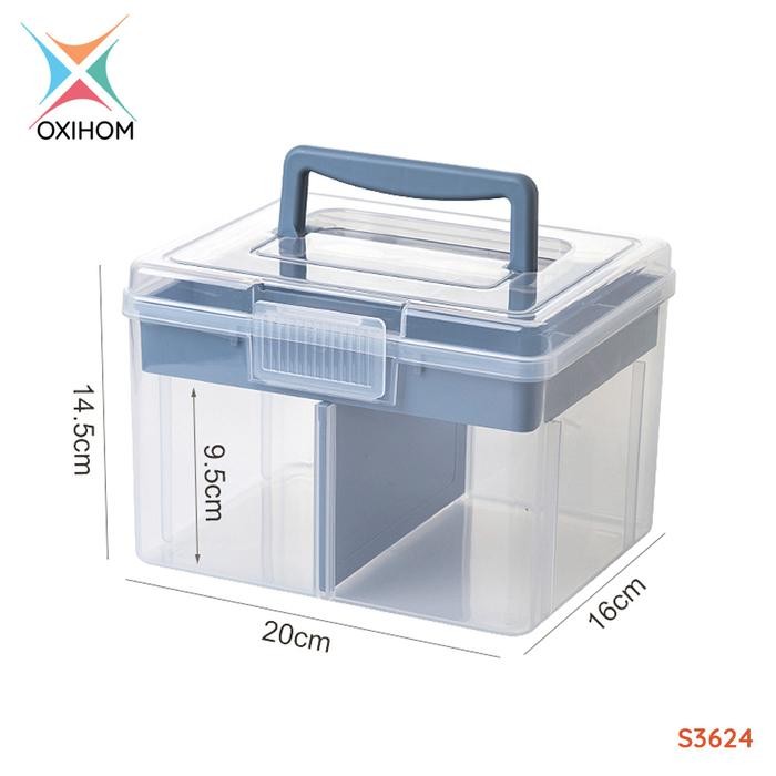 

saleOxihom Tempat Kotak Penyimpanan Box Mainan Kotak Dengan Tutup Plastik Dapat disesuaikan - S3624 Blueterlaris