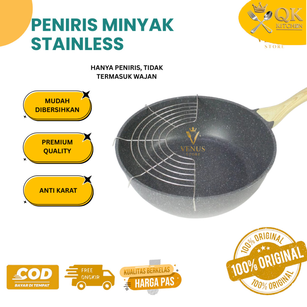 Tirisan Minyak Saringan Minyak Stainless Steel Anti Karat | Alat Peniris Gorengan LYJ