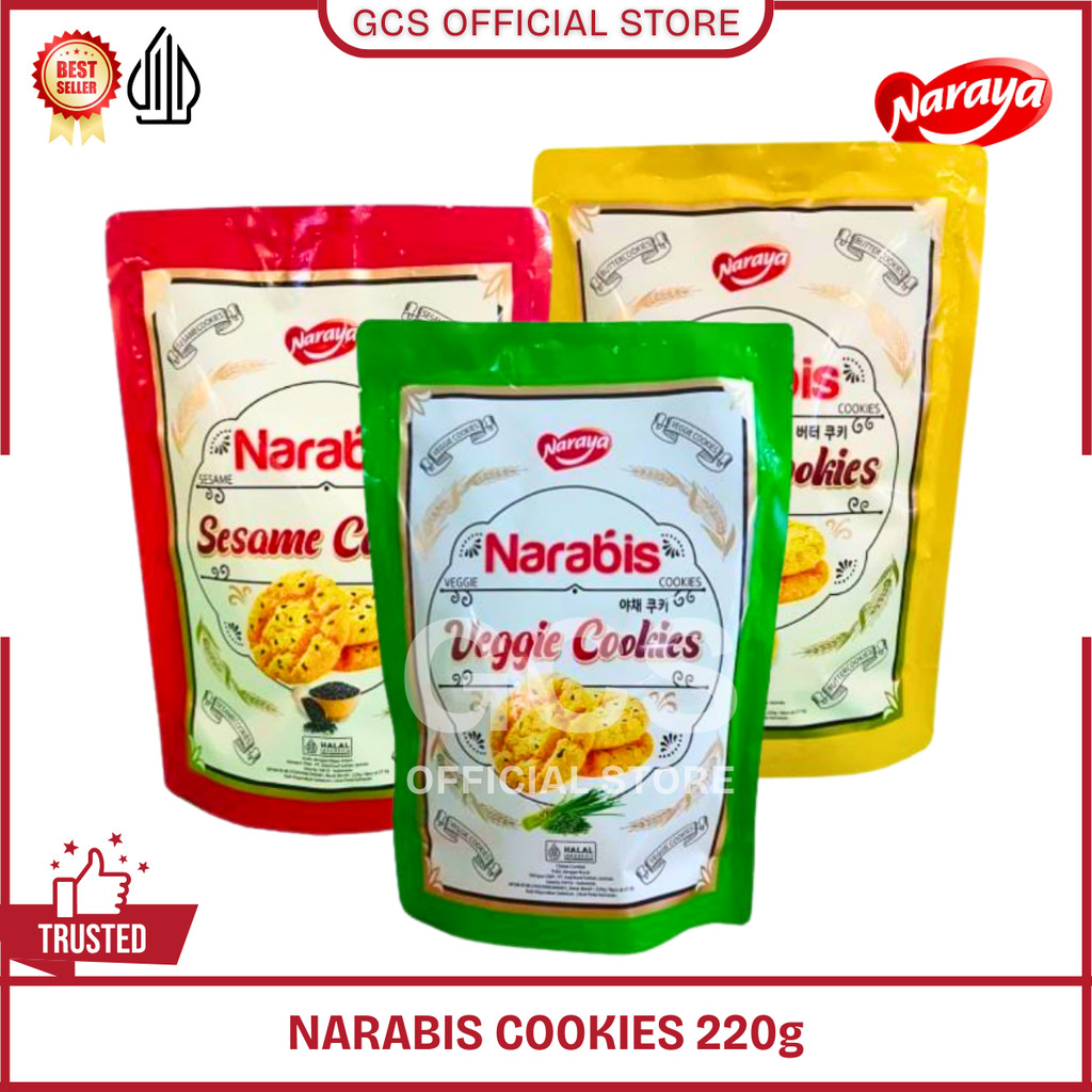 

Naraya Narabis Cookies Kukis Kue Kering Rasa Butter Sesame Veggie Vegetable 220g