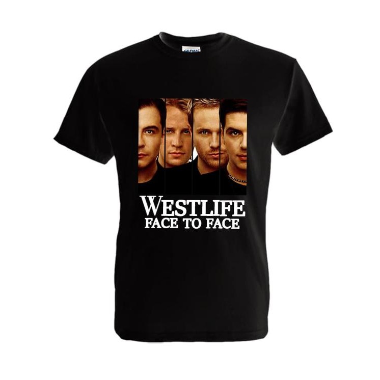 (COD) Kaos Westlife - Westlife - Face To Face #WestlifeJakarta - Hitam, S
