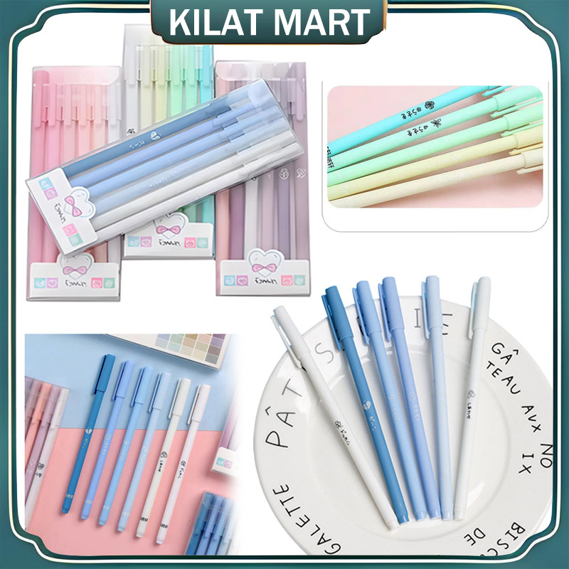 

（Barang Spot）0.5MM Tabung Jarum Penuh Pena Hitam Cepat Kering Pena Netral / 6 Pena Gel Pena Cair Seri Morandi / Set Pena Air Seri Retro