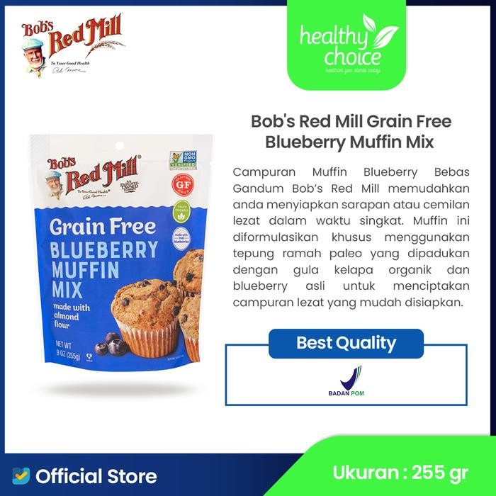 

PROMO! Bob's Red Mill Grain Free Blueberry Muffin Mix 255 gr (tepung premix ) muffin tepung kue - exp Des 2025