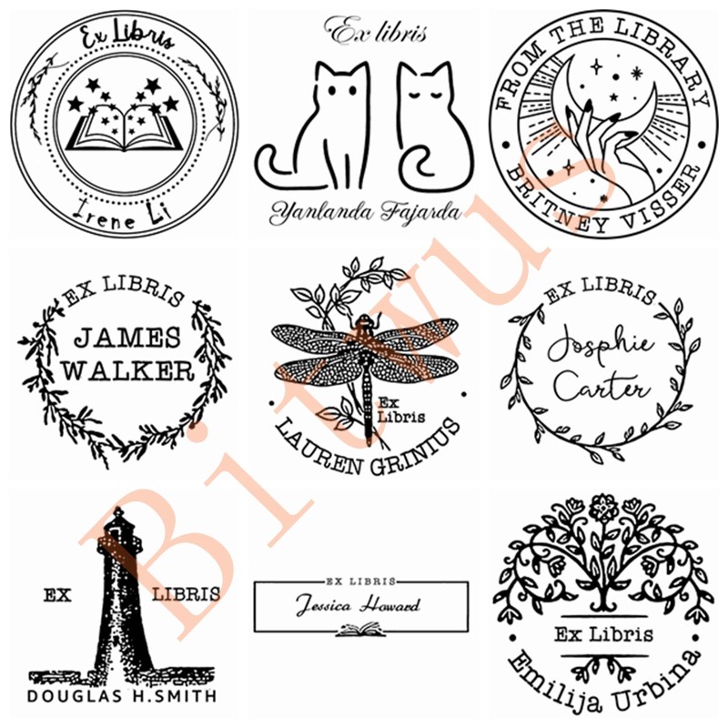 

Personalized Ex Libris Stamp Custom photosensitive cat ink stamp for EXLIBRIS book Self Inking for invitation address stamp