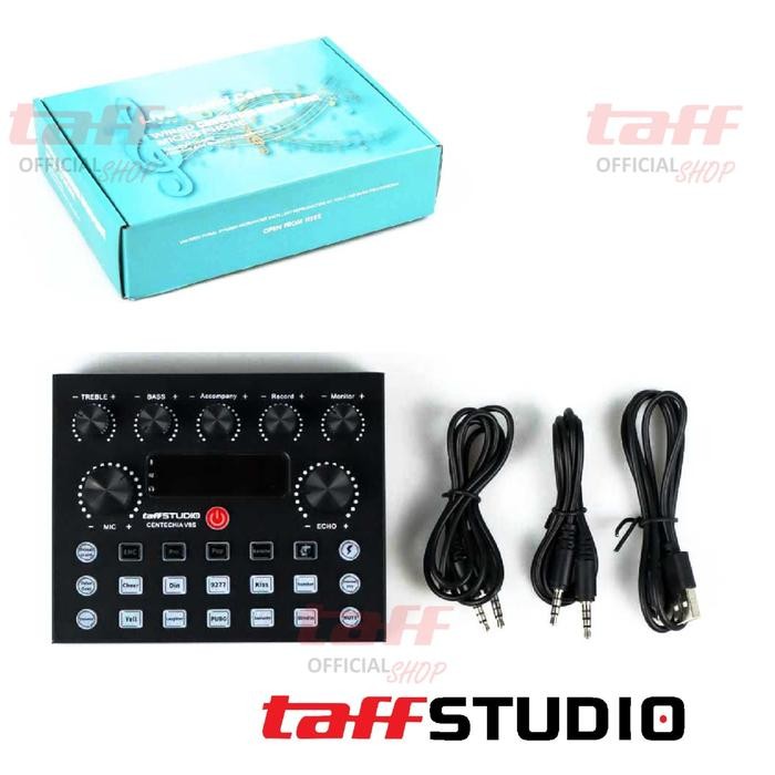 SoundCard V8S TaffSTUDIO Mixer 2 input Audio Microphone BM800 700 8000