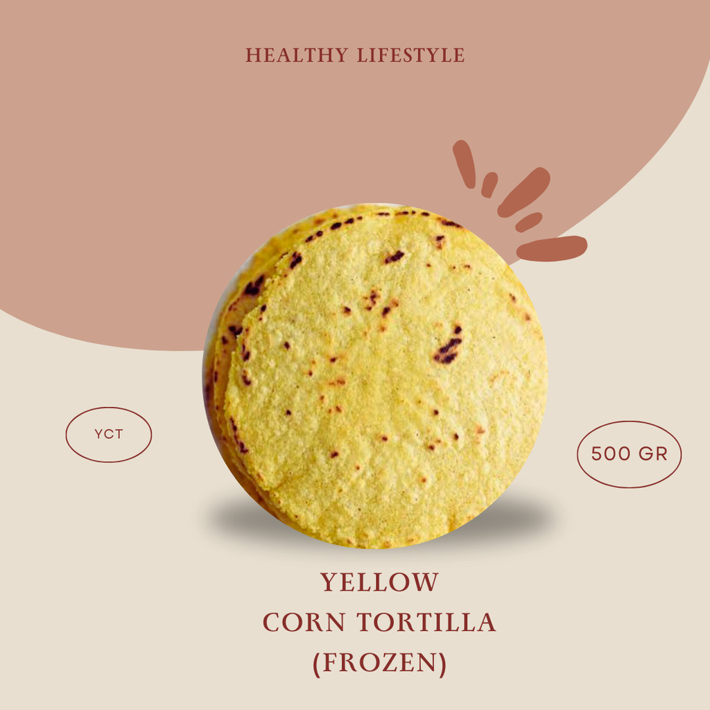 Yellow Corn Tortilla Frozen (Kulit Nachos), 100% Jagung, 500gr, 15cm