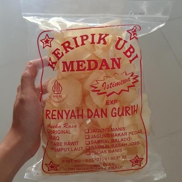 

Keripik Ubi Medan Istimewa Rasa Original Renyah dan Gurih 200gr