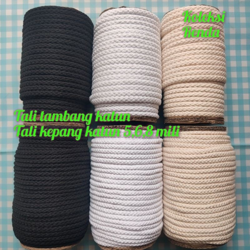 TERLARISTali tambang katun, tali kepang katun, tali kur tambang katun, talikur katun