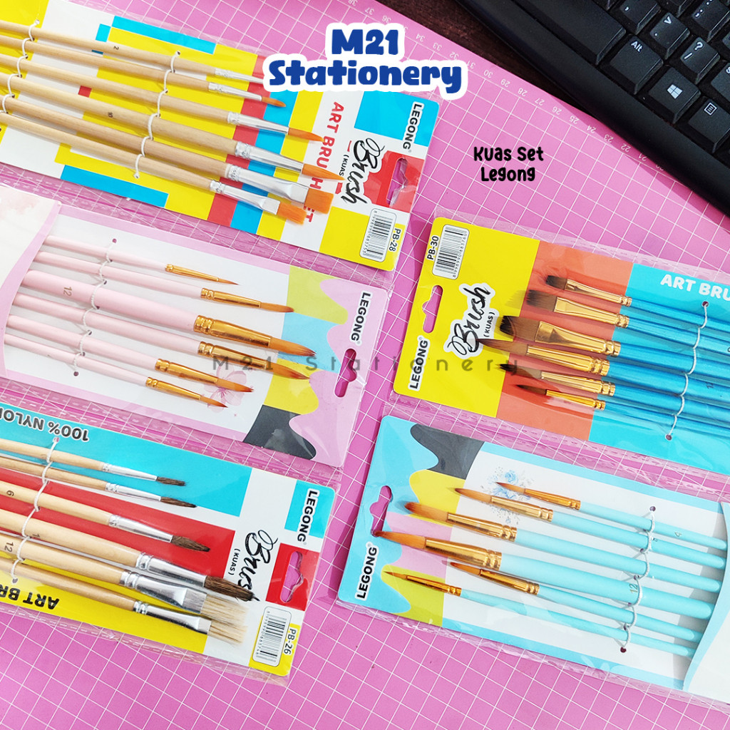 

KUAS SET LEGONG / BRUSH ALAT LUKIS CAT GAMBAR ART WATERCOLOR ACRYLIC ALAT TULIS ATK STATIONERY MURAH