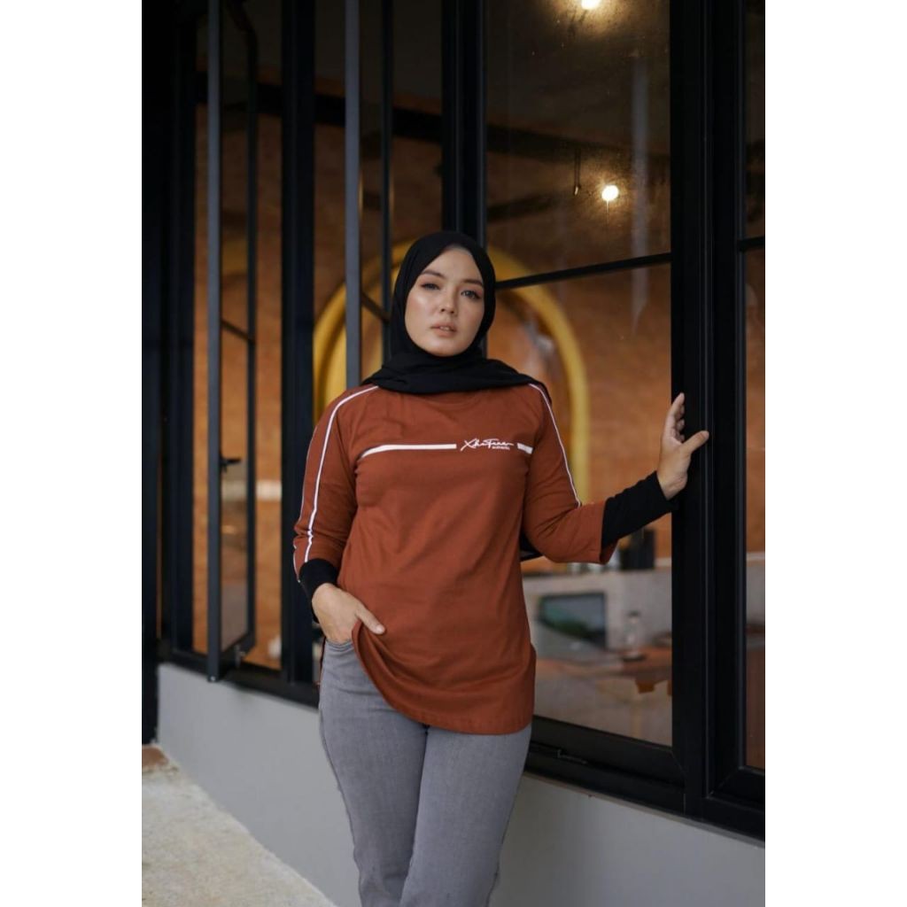 ANARASY   Xhafana || Kaos Atasan Wanita Oval Lengan 7/8 Bahan Combed 20s Tebal Nyaman