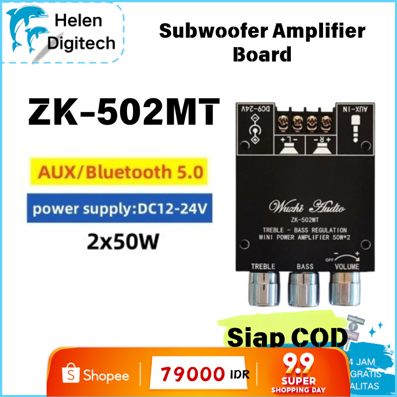 ZK-502MT Penguat Audio Subwoofer Penguat Mini Bluetooth 5.0 / Mini Amplifier Bluetooth