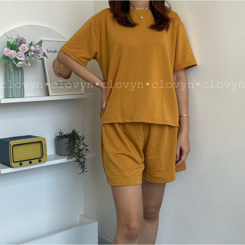 [𝗠𝗲𝗺𝗼𝘇𝗮] Setelan Polos Celana Pendek Wanita Jumbo Babyterry Super