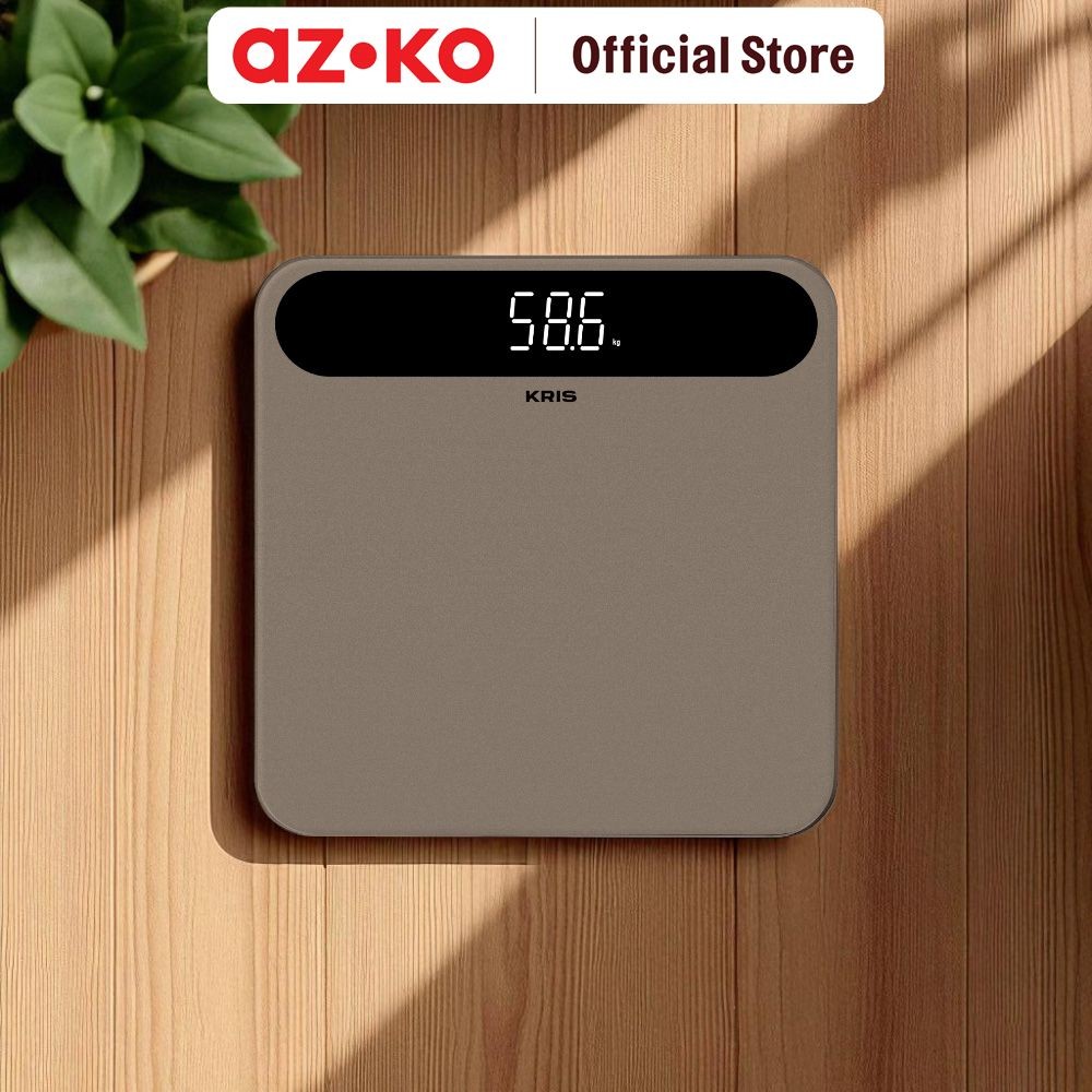 AZKO Kris Timbangan Badan Digital Precision - Cokelat Body Weight Scale Alat Pengukur Berat Badan Pe