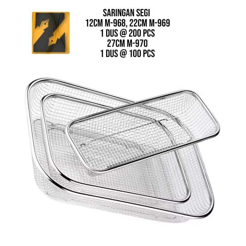TERLARIS Peniris Gorengan / Tirisan Segi Lubang Stainless / Saringan Segi Stainlees / Tirisan Minyak