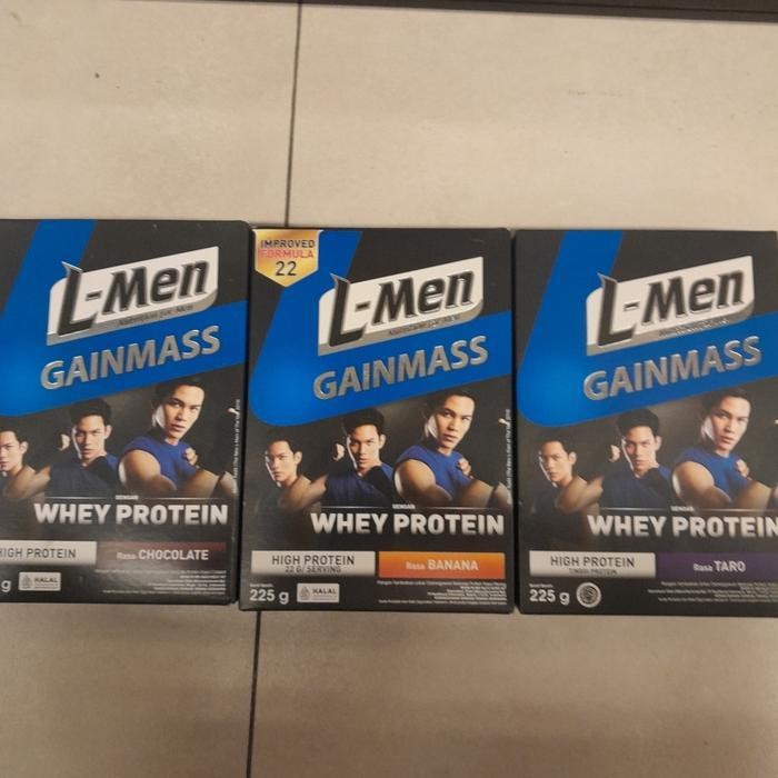 

L-Men Gain Mass Nutrition for Men dengan Whey Protein Rasa Chocolate / Banana / Taro 225gr