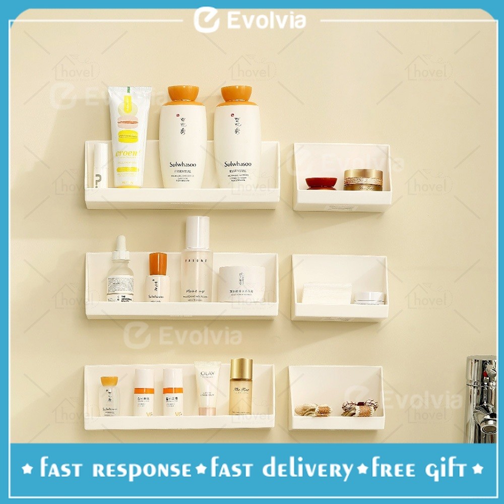 Tempat Kosmetik Gantung Rak Skincare Dinding Tempel Minimalis Aesthetic Multifungsi - Evolvia