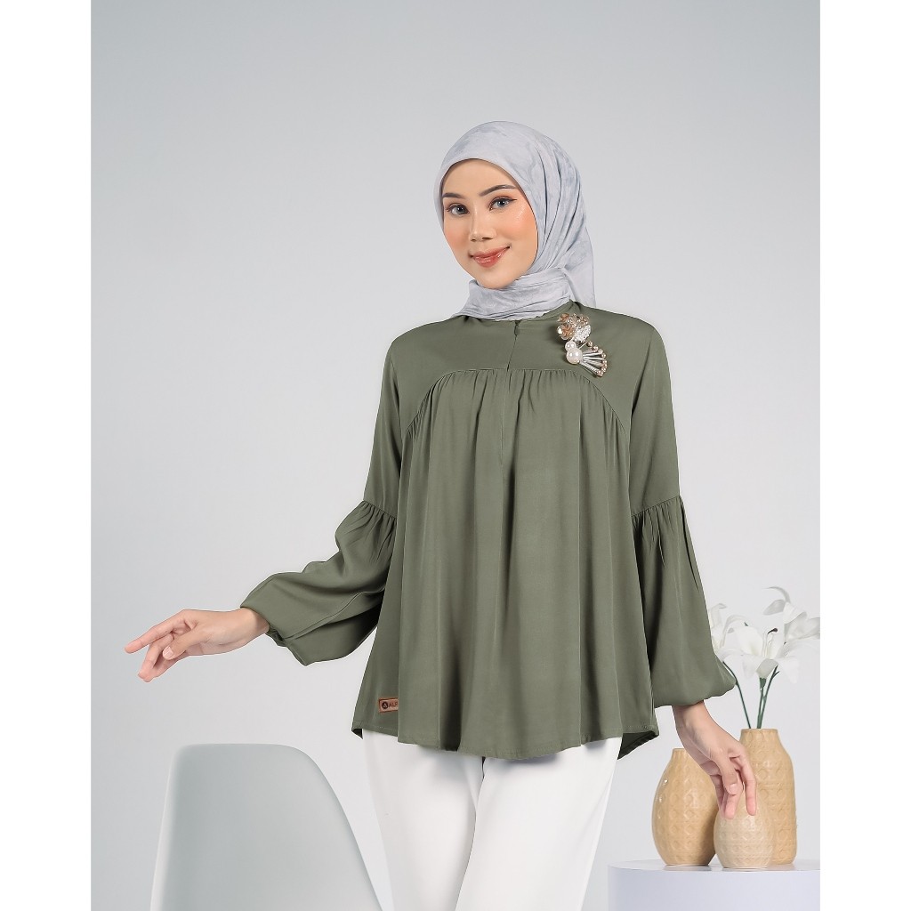 ATASAN NOLYN BLOUSE BLUS POLOS KERJA RAYON - ALFASA DAILY