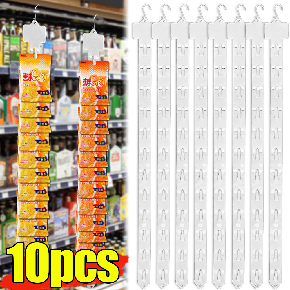 

【COD】10 pcs tampilan makanan clip-on / produk supermarket clip-on makanan ringan menggantung bar / 62cm
