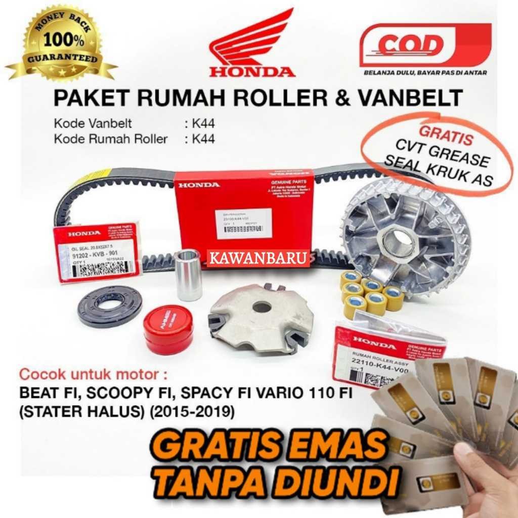 GARDESHOP.ID SATU PAKET RUMAH ROLLER SET DAN VANBELT V-BELT , BEAT FI, SCOOPY FI , VARIO 110 FI ,BEA