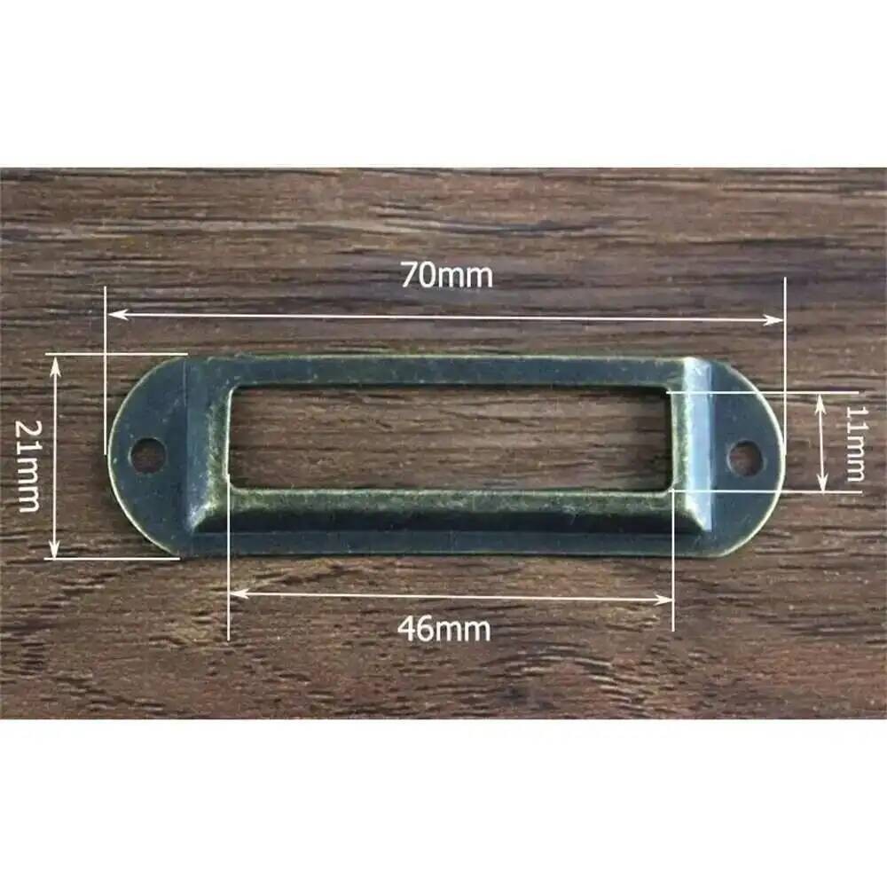 

Bronze Scrapbook Photo Album Name Card Holder Antique Iron Label Frame Tag Holder Retro Hardware Furniture Accessories70x21mm