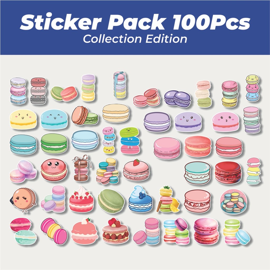 

Hot Stiker Kue Macaron Lucu Anti Air Stikers Berperekat Waterproof Sticker Decal Buat Motor Helm Buku Journal Koper Casing HP Laptop Botol Minum