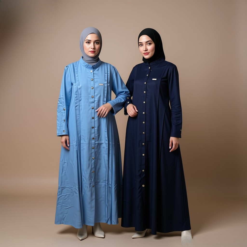 Hanna Zara - Veyra Dress Semi Jeans Original Welta | Gamis Jeans Wanita Busui Friendly | Long Dress 