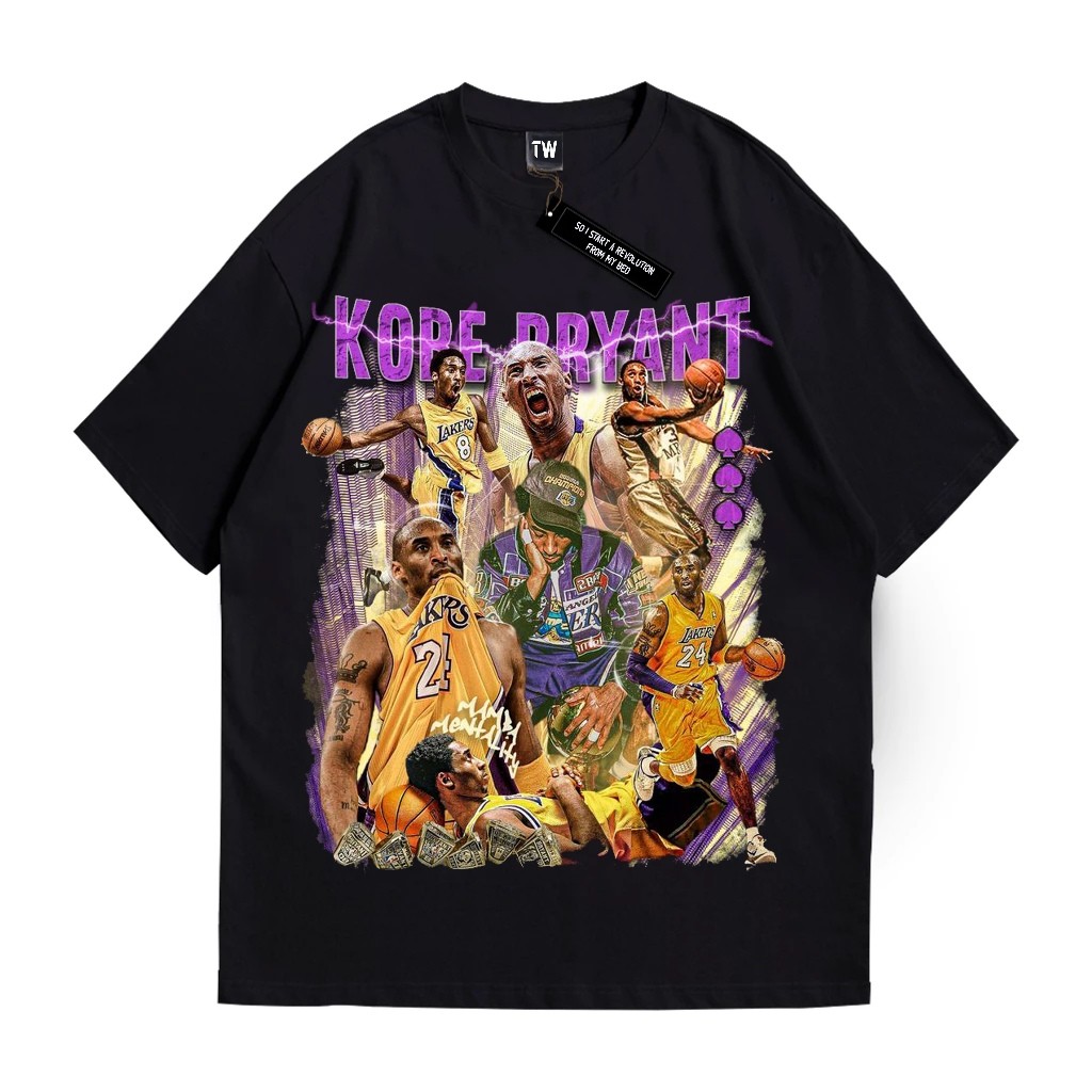KAOS KOBE BRYANT HITAM VINTAGE | TSHIRT PRIA WANITA COTTON COMBED