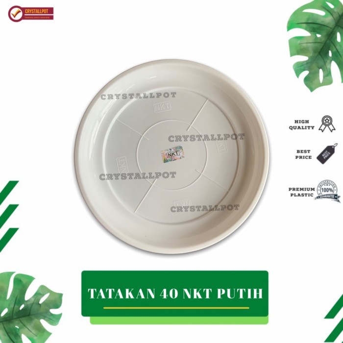 TATAKAN ALAS POT BUNGA NKT 40 PUTIH 37CM UNTUK POT 40CM - NKT PUTIH 40