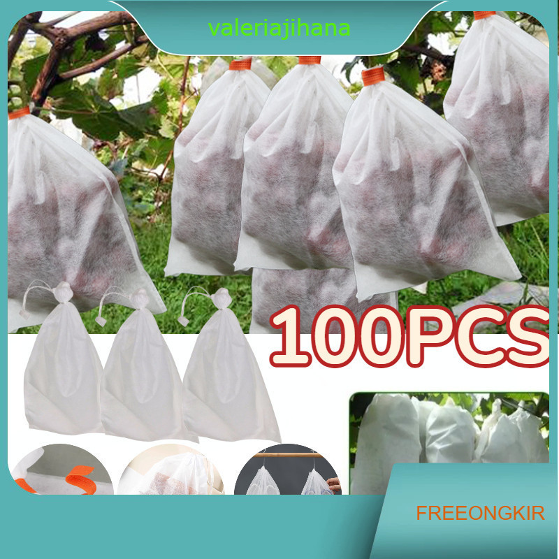 100PCS Fruit Cover Net Jaring Pembungkus Buah Tembus Pandang Fruit Cover Anggur Transparan Waterproo