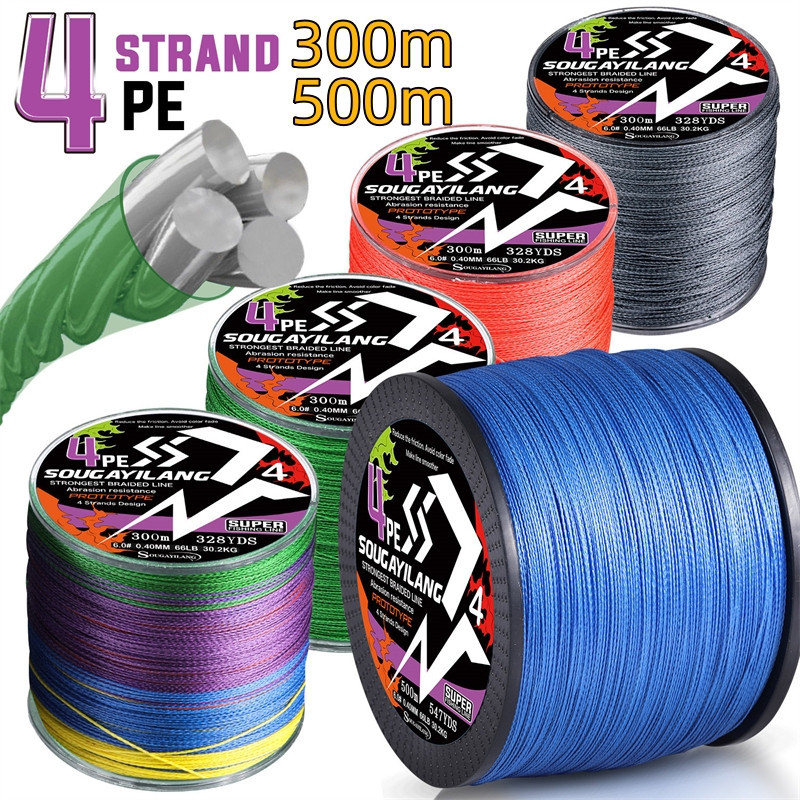 OLAHTRACK Sougayilang PE X4 300M 500M Senar Pancing Kuat Dan Anti Keriting Braided Benang PE benang 