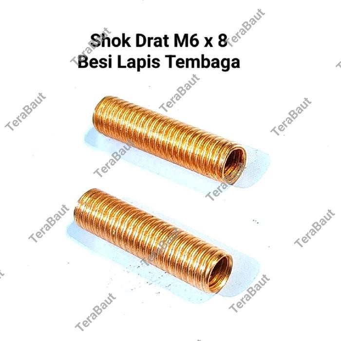 sok drat M6 x 8 besi lapis tembaga